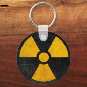 Porte-clés Réacteur nucléaire radioactif jaune et noir (Recto)