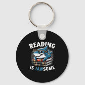 Porte-clés Reading Is Jawsome Shark Books Bookworm Reader  (Recto)