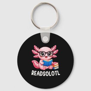 Porte-clés Readsolotl mignon kawaii axolotl drôle lisant un l