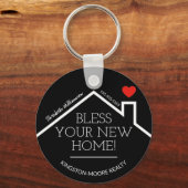 Porte-clés Real Estate House Heart Custom Realtor Business (Verso)