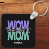 Porte-clés Real Legit Wow Mom Print (Purple & Teal) (Verso)