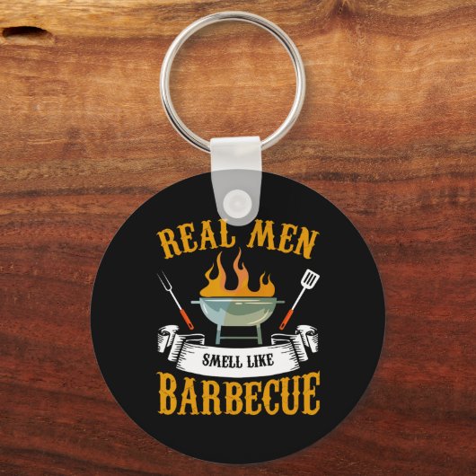Porte-clés Real Men Smell Like Byrbecue Bbq Grilling Grill Co (Recto)