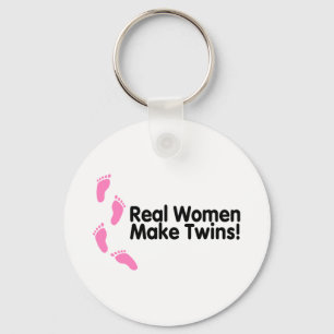 Porte-clés Real Women Make Twins (Pink Footprints)