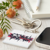 Porte-clés "Rebel Forever" - Edgy Skull Design graphique (Devant Droit)