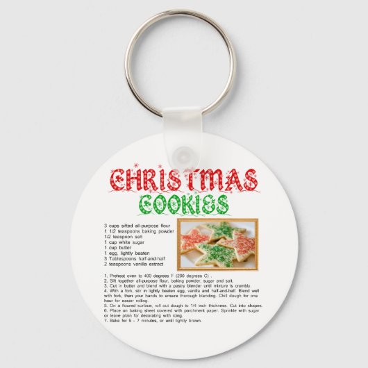 Porte-clés Recette Cookies de Noël (Recto)