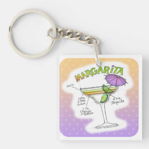 PORTE-CLÉS RECETTE DE MARGARITA ART COCKTAIL