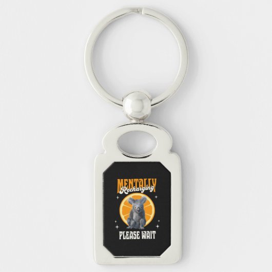 Porte-clés Recharge mentale de koala introverti design (Devant)
