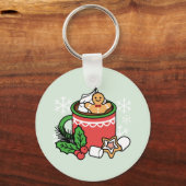 Porte-clés Réchauffez-vous avec les appels de cacao de neige (Recto)