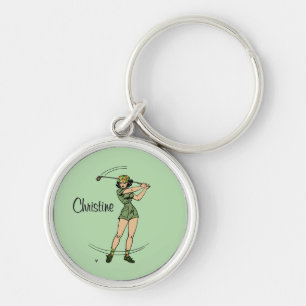 Porte-clés Réchauffez-vous pour Golfing Personnel Lady Golfer