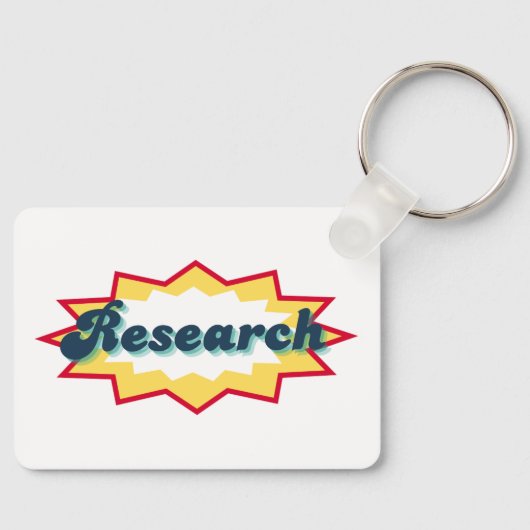 Porte-clés Recherche, design pop de bande dessinée (Recto)