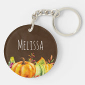 Porte-clés Récolter les Citrouilles, les Feuilles et le feuil (Dos)