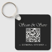 Porte-clés Récompense de fidélité par code QR minimal (Recto)