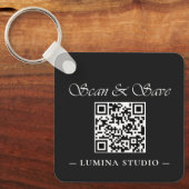 Porte-clés Récompense de fidélité par code QR minimal (Recto)