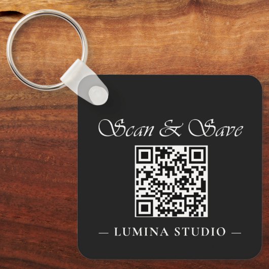 Porte-clés Récompense de fidélité par code QR minimal (Recto)
