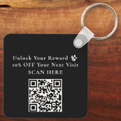 Porte-clés Récompense de fidélité par code QR minimal (Verso)