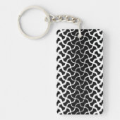 Porte-clés Rectangle Acrylique noir et blanc Porte - clé Abst (Devant)