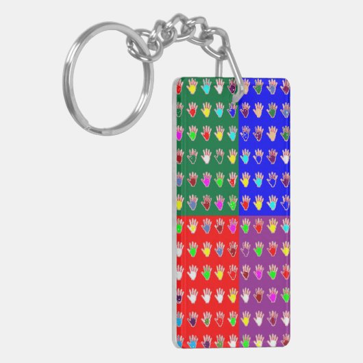 Porte-clés Rectangle acrylique Porte - clé à impression doubl (Devant gauche)