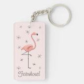 Porte-clés Rectangle acrylique rose Flamant rose 'Fabulous' (Dos)