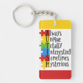 Porte-clés Rectangle autiste (recto-verso) (Devant)