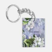 Porte-clés Rectangle de fleur d'Apple (recto-verso) (Devant gauche)