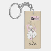 Porte-clés Rectangle de la mariée neutre de mode (Devant gauche)