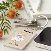 Porte-clés Rectangle de la mariée neutre de mode (Devant droit)
