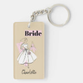 Porte-clés Rectangle de la mariée neutre de mode (Dos)