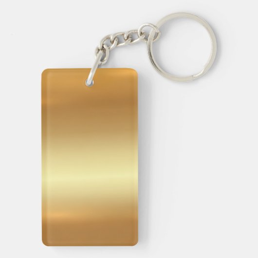 Porte-clés Rectangle doré Modèle double face (Dos)