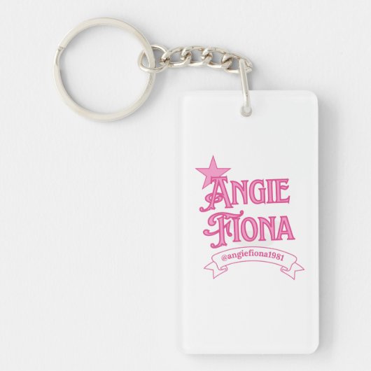 Porte-clés rectangle en acrylique Angie Fiona (Devant)