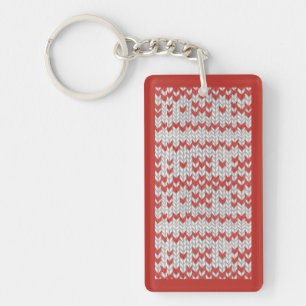 Porte-clés rectangle en acrylique ROUGE NORDIQUE T
