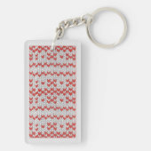 Porte-clés rectangle en acrylique ROUGE TRICOT NOR (Dos)