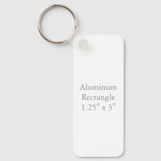 Porte-clés Rectangle en aluminium, 3,18 cm x 7,62 cm