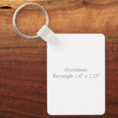 Porte-clés Rectangle en aluminium, 4 cm x 5,7 cm (Recto)