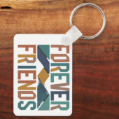 Porte-clés rectangle en aluminium Forever Friends (Verso)