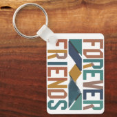 Porte-clés rectangle en aluminium Forever Friends (Recto)