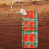 Porte-clés rectangle en aluminium MAC BAIN TARTAN (Recto)