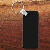 Porte-clés Rectangle en Aluminium Noir (Recto)