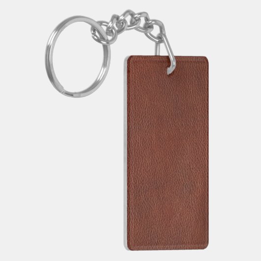 Porte-clés Rectangle en cuir (double face) (Devant gauche)