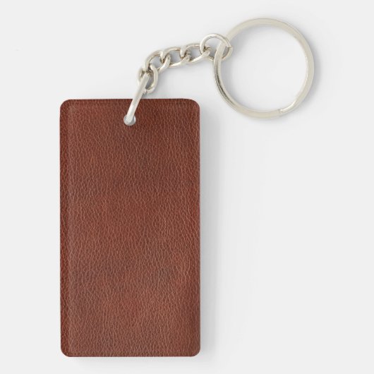 Porte-clés Rectangle en cuir (double face) (Dos)