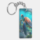 Porte-clés Rectangle Keychain with Your Custom Photo on Both (Devant gauche)