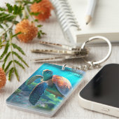 Porte-clés Rectangle Keychain with Your Custom Photo on Both (Devant droit)