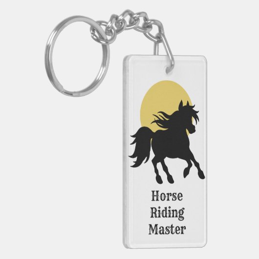 Porte-clés Rectangle Modèle photo simple pour lueur de cheval (Devant gauche)