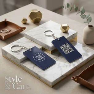 Porte-clés rectangle personnalisé avec logo et cod