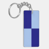 Porte-clés Rectangles bleu clair et bleu foncé (Devant gauche)