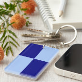 Porte-clés Rectangles bleu clair et bleu foncé (Devant droit)