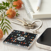 Porte-clés Rectangles multicouleurs irrégulières (Devant Droit)