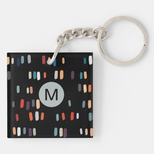 Porte-clés Rectangles multicouleurs irrégulières (Dos)