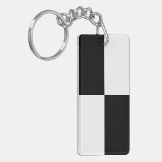 Porte-clés Rectangles noir et blanc (Devant gauche)