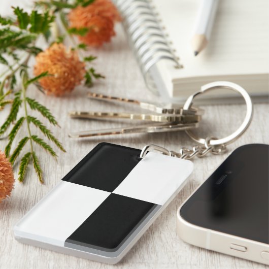 Porte-clés Rectangles noir et blanc (Devant droit)