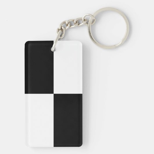 Porte-clés Rectangles noir et blanc (Dos)